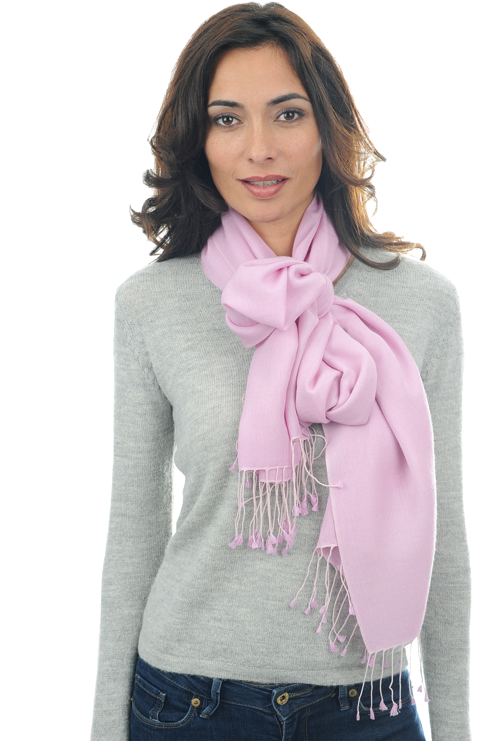 Cashmere & Seta cashmere donna platine rosa 204 cm x 92 cm